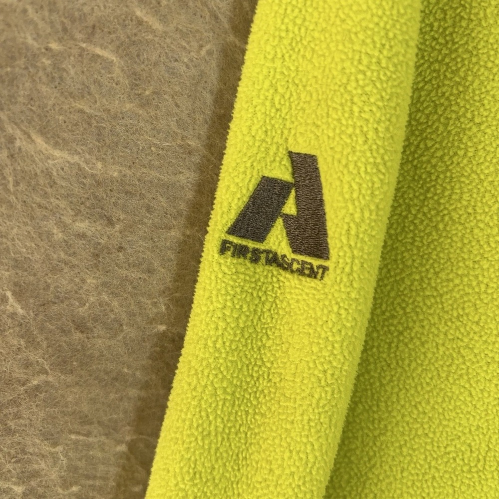 Eddie Bauer First Ascent Fleece Jacket Mens Sz L Yellow 1/4 Zip Pullover Pocket - Picture 4 of 9